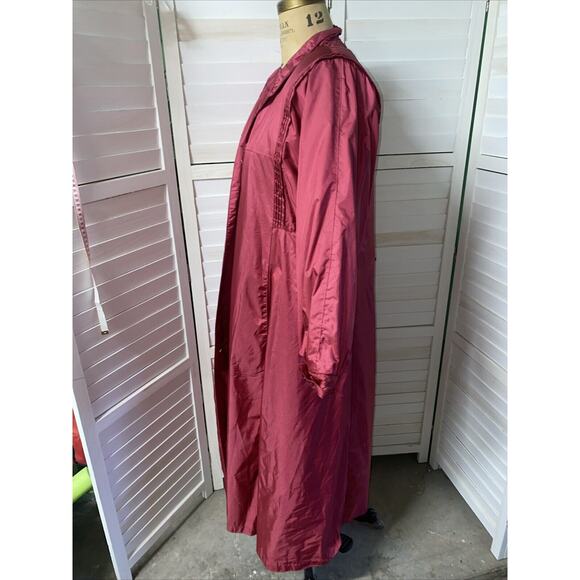 Vintage 80s Women’s Rain Trench Coat Pink Removable Quilt Lined Sz Small Korea - Picture 6 of 12